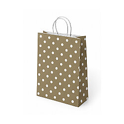 Gold Polka Dot Paper Bags with Twisted Handles - Kikajoy