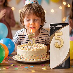 Gold Stick Numeral Candles 7cm No: 5 - 