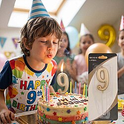 Gold Stick Numeral Candles 7cm No: 9 - 
