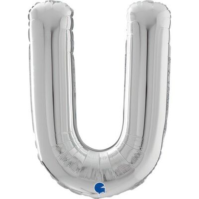 U Harf Grabo Gümüş Folyo Balon 26