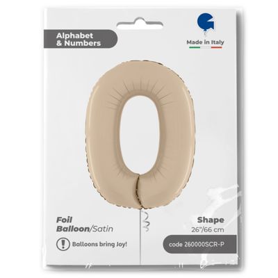0 Rakam Grabo Satin Cream Folyo Balon 26