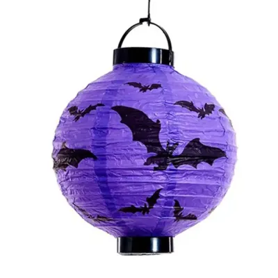 Halloween Işıklı Kağıt Fener 20cm - 4