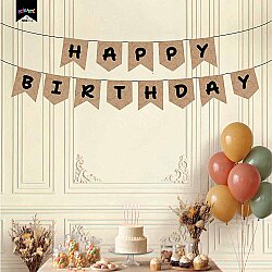 Happy Birthday Kraft Zemin Siyah Harf Afiş - 1