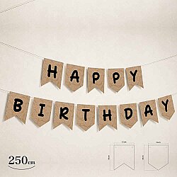 Happy Birthday Kraft Zemin Siyah Harf Afiş - 2