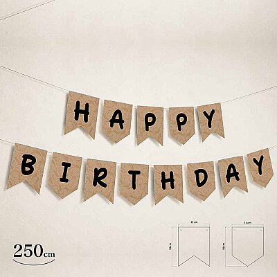 Happy Birthday Kraft Zemin Siyah Harf Afiş - 2