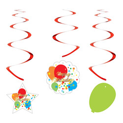 Happy Birthday Paper Swirl Decoration - (1)