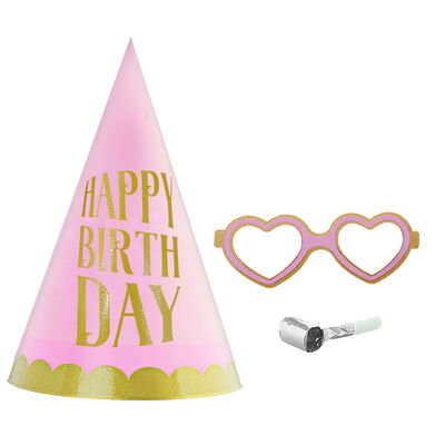 Happy Birthday Party Hat, Glasses and Blowout Set - 3