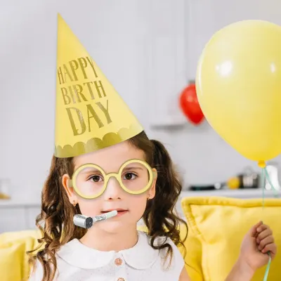 Happy Birthday Party Hat, Glasses and Blowout Set - 1