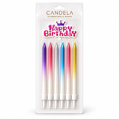 Happy Birthday Yazılı Pasta Mumu Seti 13cm 6 Parça - 6