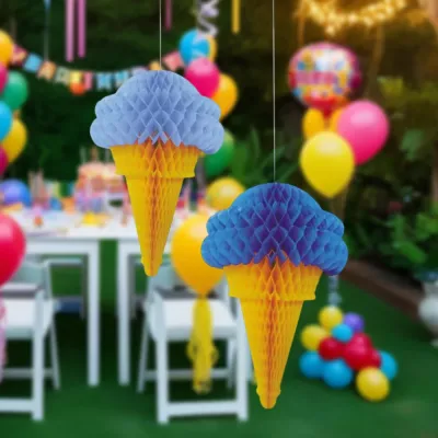 Ice Cream Paper Honeycomb Balls - 1