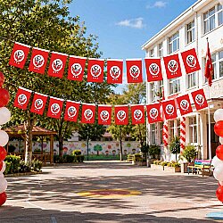 Ata Orta Boy İpli Bayrak 40'lı - Kika
