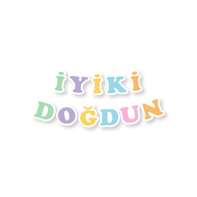 İyi ki doğdun Harf Afiş -Makaron Renkler- - 2