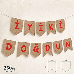 İyi ki Doğdun Kraft Zemin Kırmızı Harf Afiş - 2