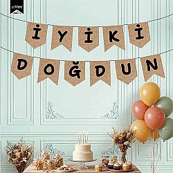 İyi ki Doğdun Kraft Zemin Siyah Harf Afiş - 1