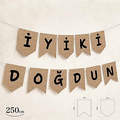İyi ki Doğdun Kraft Zemin Siyah Harf Afiş - 2