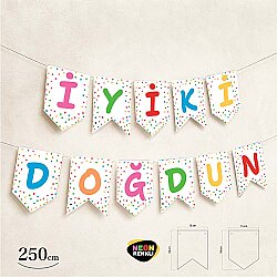 İyi ki Doğdun Neon Beyaz Harf Afiş - 2