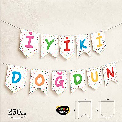 İyi ki Doğdun Neon Beyaz Harf Afiş - 2