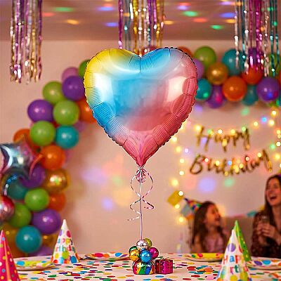 Rainbow Kalp Folyo Balon 24