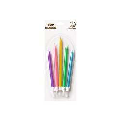 Karışık Renkli Makaron Pasta Mum Seti 5 Parça - 2