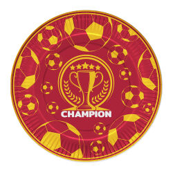 Champion Sarı Kırmızı Karton Tabak - Kikajoy (1)