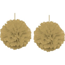 Altın Ponpon Süs 30 cm 2'li - 2