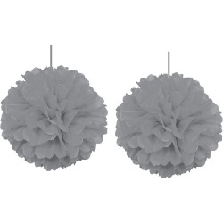 Gümüş Ponpon Süs 30 cm 2'li - 2