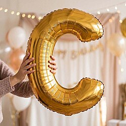 C Harf Altın Folyo Balon 40