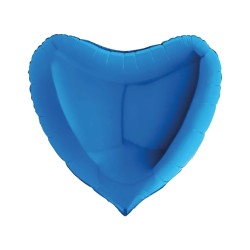 Mavi Kalp Folyo Balon 18
