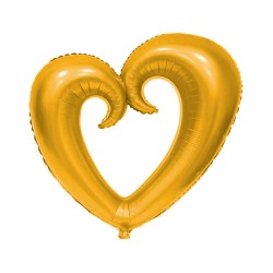 Altın İçi Boş Kalp Folyo Balon 40