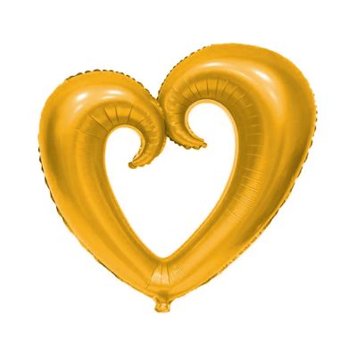 Altın İçi Boş Kalp Folyo Balon 40