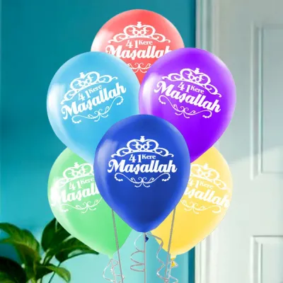 41 Kere Maşallah Baskılı Karışık Renk Balon 11