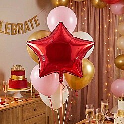 Kırmızı Yıldız Folyo Balon 18