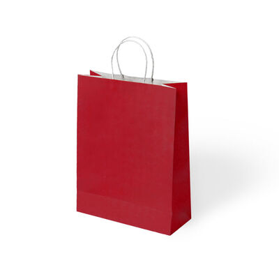 Kırmızı Büküm Saplı Kraft Çanta 18x24cm - 1