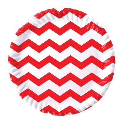 Kırmızı Zigzag Karton Tabak 23 cm - 1
