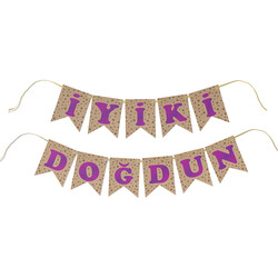 Kraft İyi Ki Doğdun Banner with Purple Letters - Kikajoy (1)