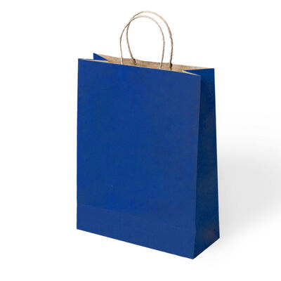 Lacivert Büküm Saplı Kraft Çanta 31x41cm - 1