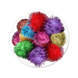 Large Mixed Color Glitter Pompoms - Kikajoy (1)