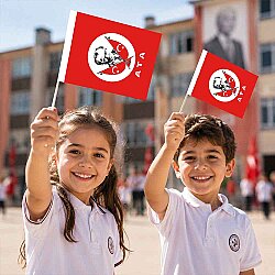 Turkish Hand Held Stick Paper Flags - Atatürk - Kika