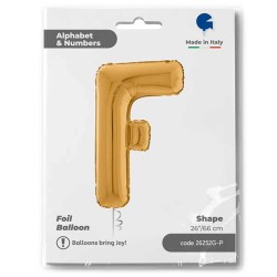 Letter F Gold 26 inch - 1