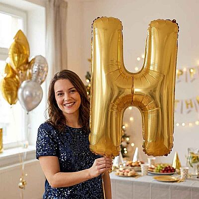 Letter H Gold 40 inch - 1
