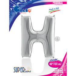 Letter H Silver 40 inch - Grabo