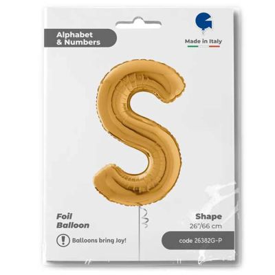 Letter S Gold 26 inch - 1