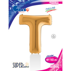 Letter T Gold 40 inch - Grabo