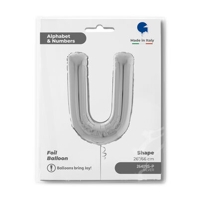 Letter U Silver 26 inch - 1