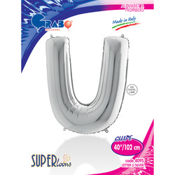 Letter U Silver 40 inch - Grabo