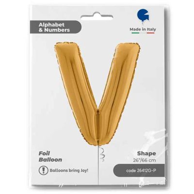 Letter V Gold 26 inch - 1