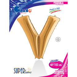 Letter V Gold 40 inch - Grabo