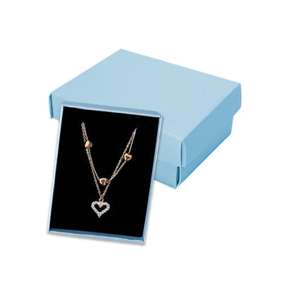 Light Blue Cotton-Filled Necklace Box - 1