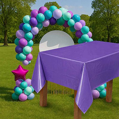Lilac Plastic Table Cover - 1