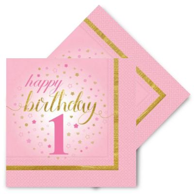 Little Stars Paper Napkins Pink - 1